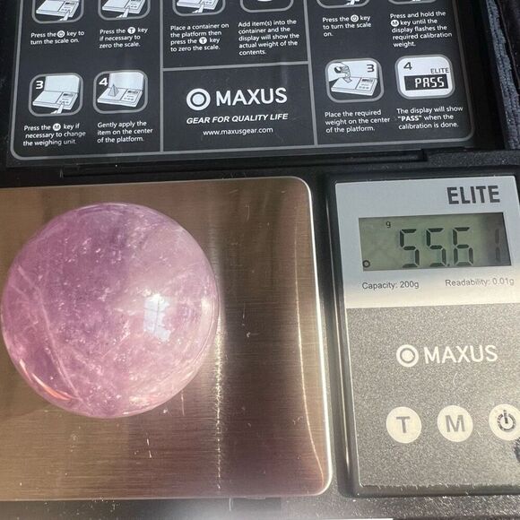 Amethyst Crystal Marble‎ Sphere Meditation Stone (#5) - Picture 10 of 10